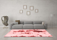 Machine Washable Abstract Red Modern Rug, wshabs831red