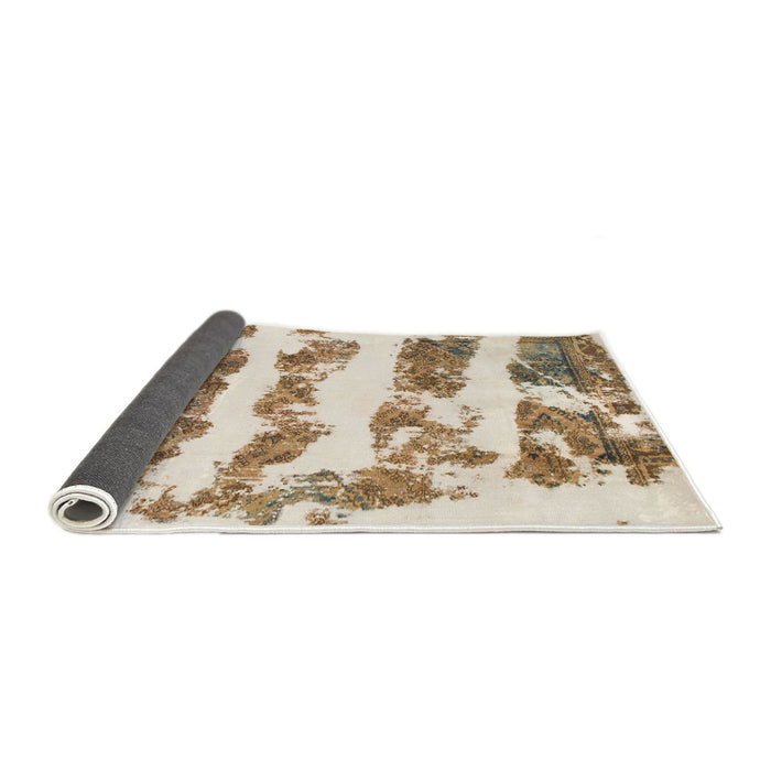Sideview of Abstract Gold Modern Rug, abs832