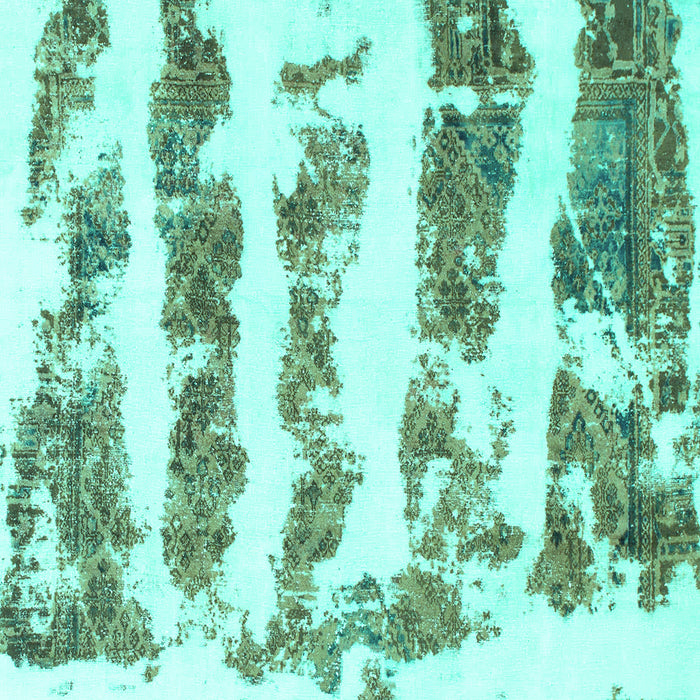 Square Abstract Turquoise Modern Rug, abs832turq