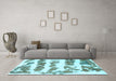 Machine Washable Abstract Light Blue Modern Rug in a Living Room, wshabs832lblu