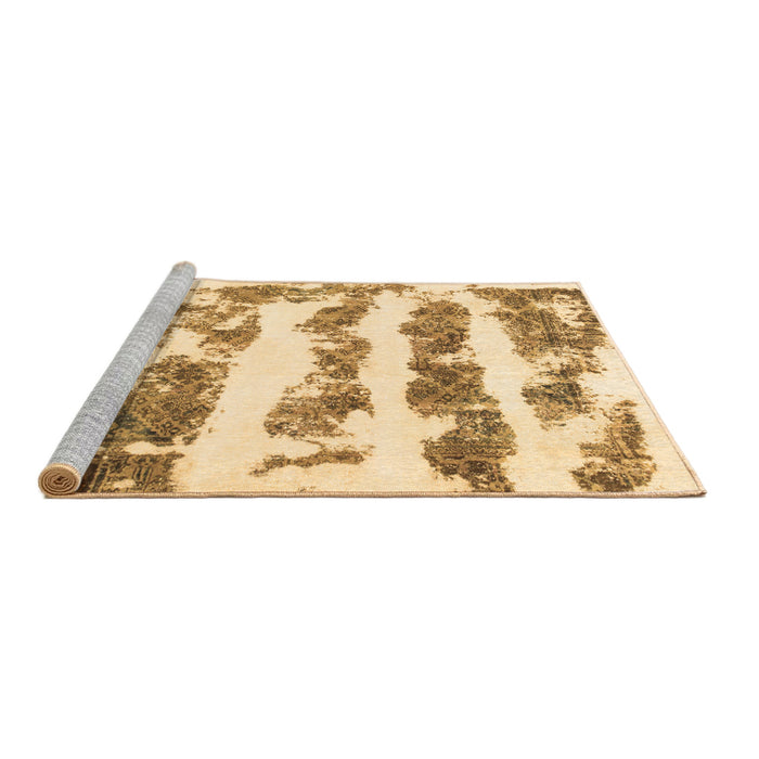 Sideview of Machine Washable Abstract Brown Modern Rug, wshabs832brn