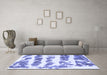 Machine Washable Abstract Blue Modern Rug in a Living Room, wshabs832blu