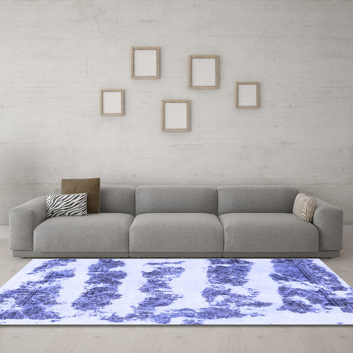Machine Washable Abstract Blue Modern Rug in a Living Room, wshabs832blu
