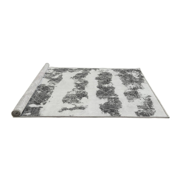 Sideview of Machine Washable Abstract Gray Modern Rug, wshabs832gry
