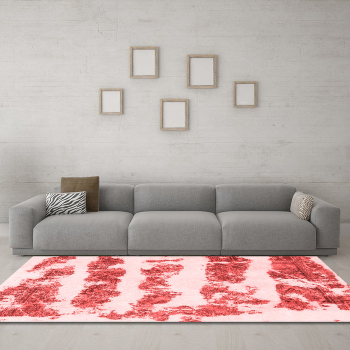 Modern Red Washable Rugs