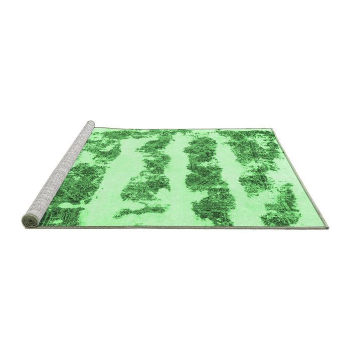 Sideview of Machine Washable Abstract Emerald Green Modern Area Rugs, wshabs832emgrn
