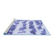 Sideview of Machine Washable Abstract Blue Modern Rug, wshabs832blu