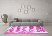 Machine Washable Abstract Pink Modern Rug in a Living Room, wshabs832pnk