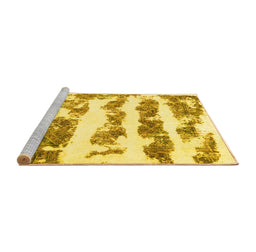 Sideview of Machine Washable Abstract Yellow Modern Rug, wshabs832yw