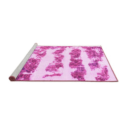Sideview of Machine Washable Abstract Pink Modern Rug, wshabs832pnk