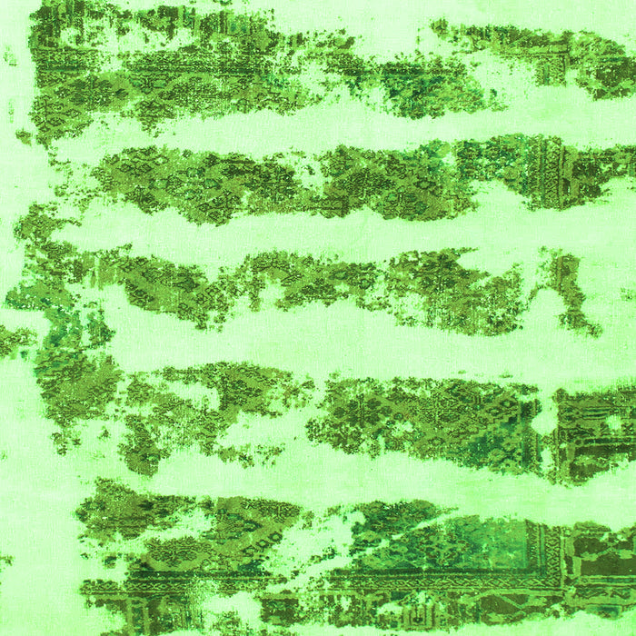 Square Abstract Green Modern Rug, abs832grn