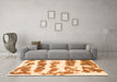 Machine Washable Abstract Orange Modern Area Rugs in a Living Room, wshabs832org