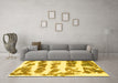 Machine Washable Abstract Yellow Modern Rug in a Living Room, wshabs832yw