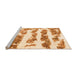 Sideview of Machine Washable Abstract Orange Modern Area Rugs, wshabs832org