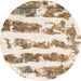 Round Machine Washable Abstract Gold Rug, wshabs832