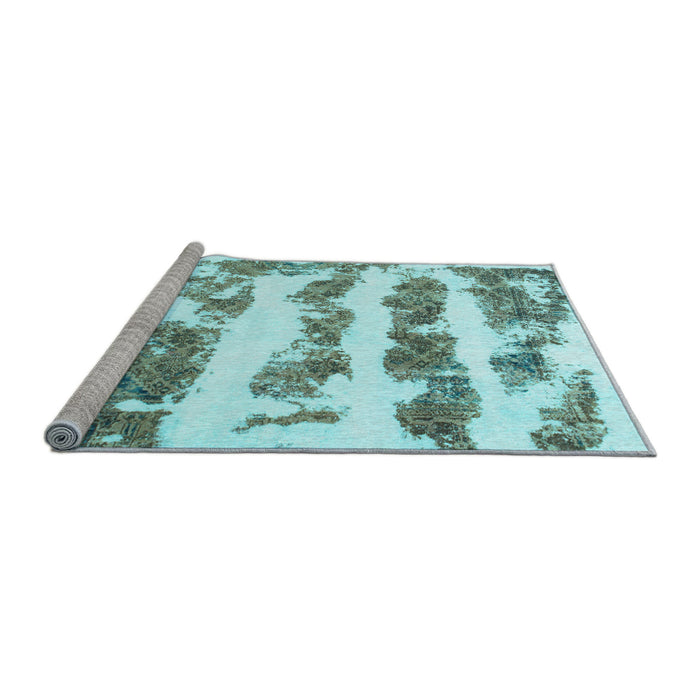 Sideview of Machine Washable Abstract Light Blue Modern Rug, wshabs832lblu