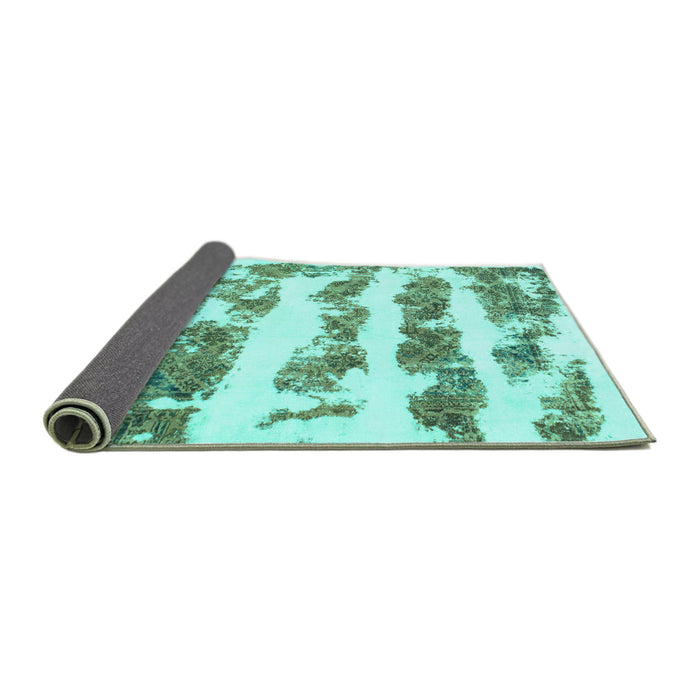 Sideview of Abstract Turquoise Modern Rug, abs832turq