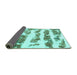 Sideview of Abstract Turquoise Modern Rug, abs832turq