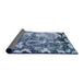 Sideview of Abstract Sky Blue Persian Rug, abs833