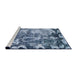 Sideview of Machine Washable Abstract Sky Blue Rug, wshabs833