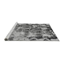 Sideview of Machine Washable Persian Gray Bohemian Rug, wshabs833gry