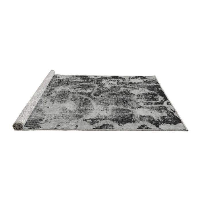 Sideview of Machine Washable Persian Gray Bohemian Rug, wshabs833gry