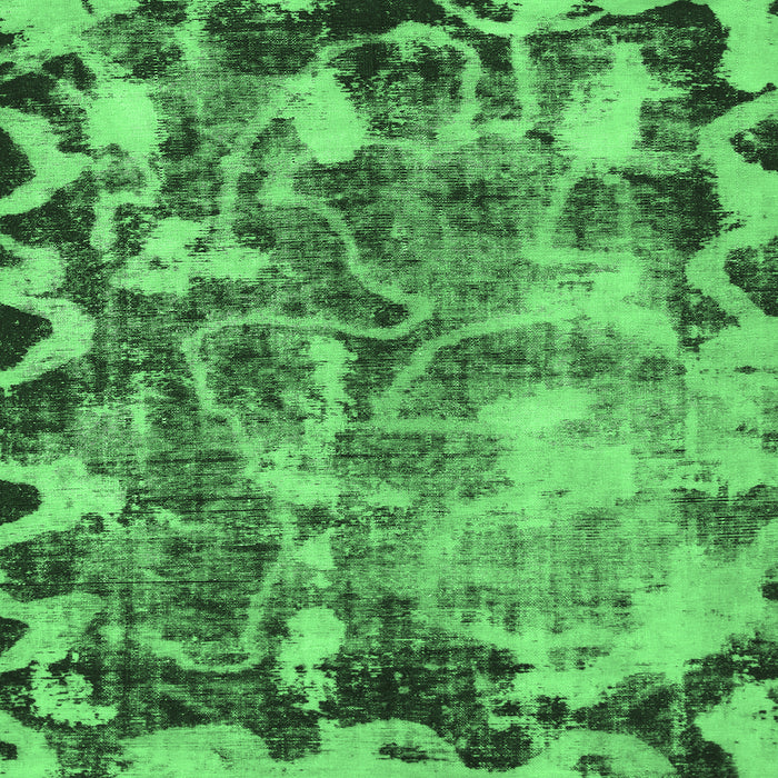 Square Machine Washable Persian Emerald Green Bohemian Area Rugs, wshabs833emgrn