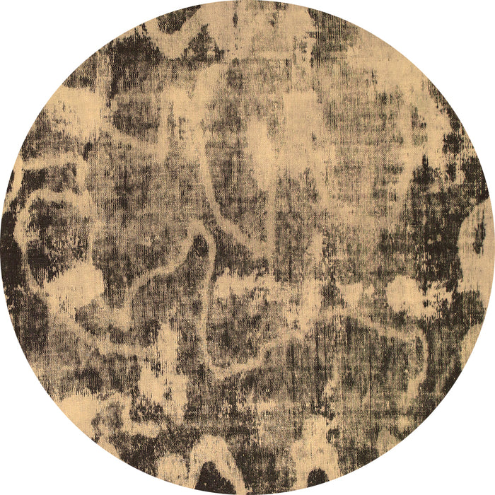 Round Persian Brown Bohemian Rug, abs833brn