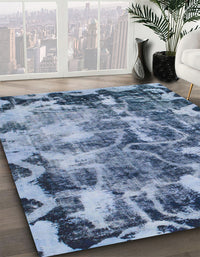 Abstract Sky Blue Persian Rug, abs833