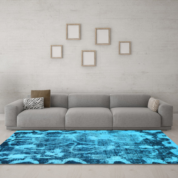 Machine Washable Persian Light Blue Bohemian Rug in a Living Room, wshabs833lblu