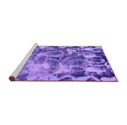 Sideview of Machine Washable Persian Purple Bohemian Area Rugs, wshabs833pur