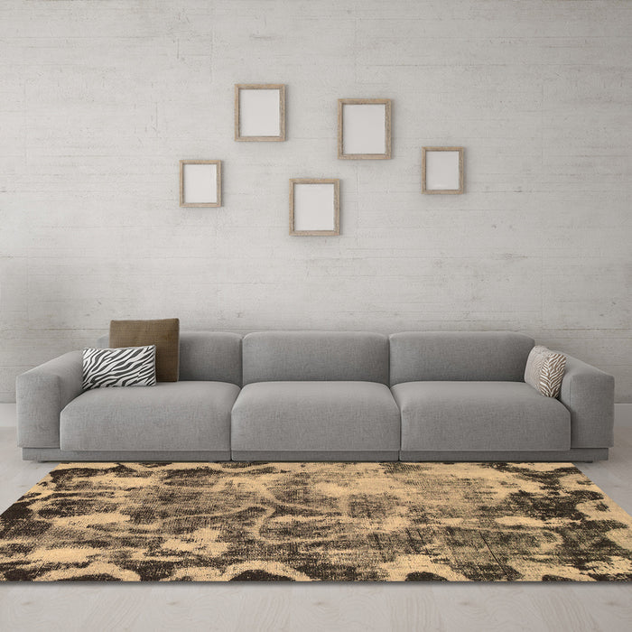 Machine Washable Persian Brown Bohemian Rug in a Living Room,, wshabs833brn