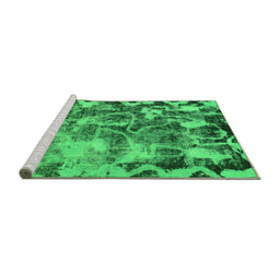 Sideview of Machine Washable Persian Green Bohemian Area Rugs, wshabs833grn
