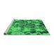 Sideview of Machine Washable Persian Green Bohemian Area Rugs, wshabs833grn