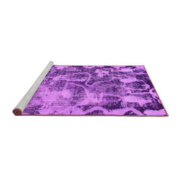 Sideview of Machine Washable Persian Pink Bohemian Rug, wshabs833pnk