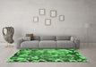 Machine Washable Persian Emerald Green Bohemian Area Rugs in a Living Room,, wshabs833emgrn