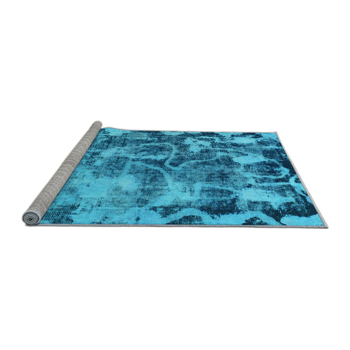 Sideview of Machine Washable Persian Light Blue Bohemian Rug, wshabs833lblu