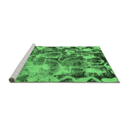 Sideview of Machine Washable Persian Emerald Green Bohemian Area Rugs, wshabs833emgrn