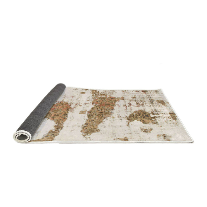 Sideview of Abstract Champagne Beige Modern Rug, abs834