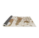 Sideview of Abstract Champagne Beige Modern Rug, abs834