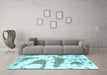 Machine Washable Abstract Light Blue Modern Rug in a Living Room, wshabs834lblu