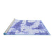 Sideview of Machine Washable Abstract Blue Modern Rug, wshabs834blu