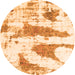 Round Abstract Orange Modern Rug, abs834org