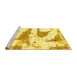 Sideview of Machine Washable Abstract Yellow Modern Rug, wshabs834yw