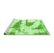 Sideview of Machine Washable Abstract Green Modern Area Rugs, wshabs834grn