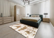 Machine Washable Abstract Champagne Beige Rug in a Bedroom, wshabs834