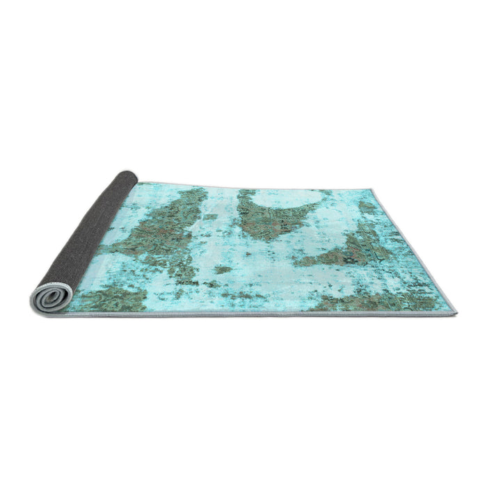 Sideview of Abstract Light Blue Modern Rug, abs834lblu