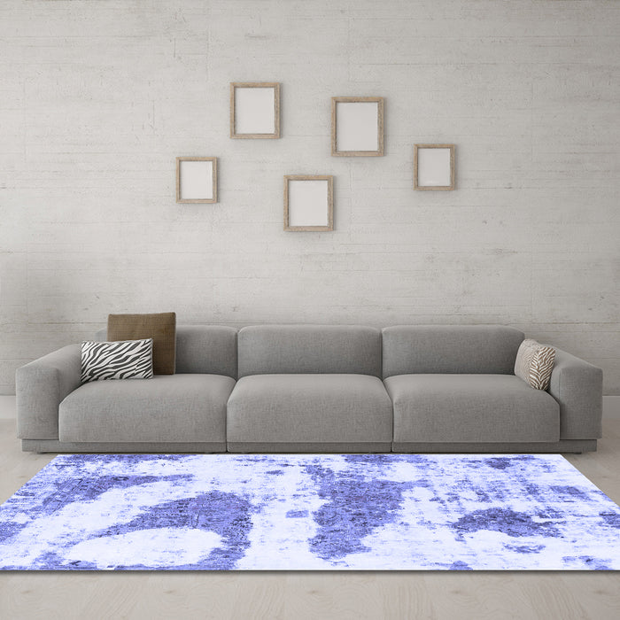 Machine Washable Abstract Blue Modern Rug in a Living Room, wshabs834blu