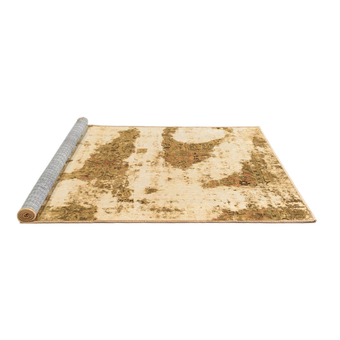 Sideview of Machine Washable Abstract Brown Modern Rug, wshabs834brn