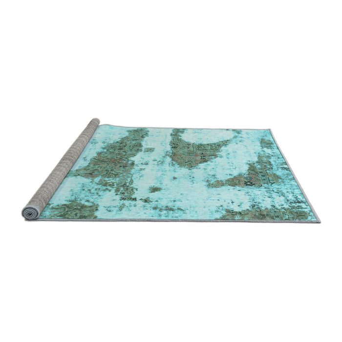Sideview of Machine Washable Abstract Light Blue Modern Rug, wshabs834lblu